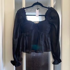 ASTR the label black blouse! Sexy and fun for the holidays!! Never worn, size sm
